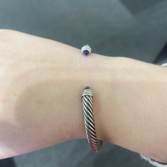 David Yurman Amethyst & Diamond Cuff 5mm - Picture 5 of 6